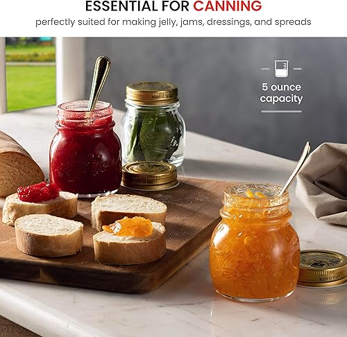 Miniatura 3 de Bormioli Rocco Quattro Stagioni - Tarros pequeños de vidrio de 5 onzas (paquete de 6) con tapa hermética de metal, para mermelada, gelatina,