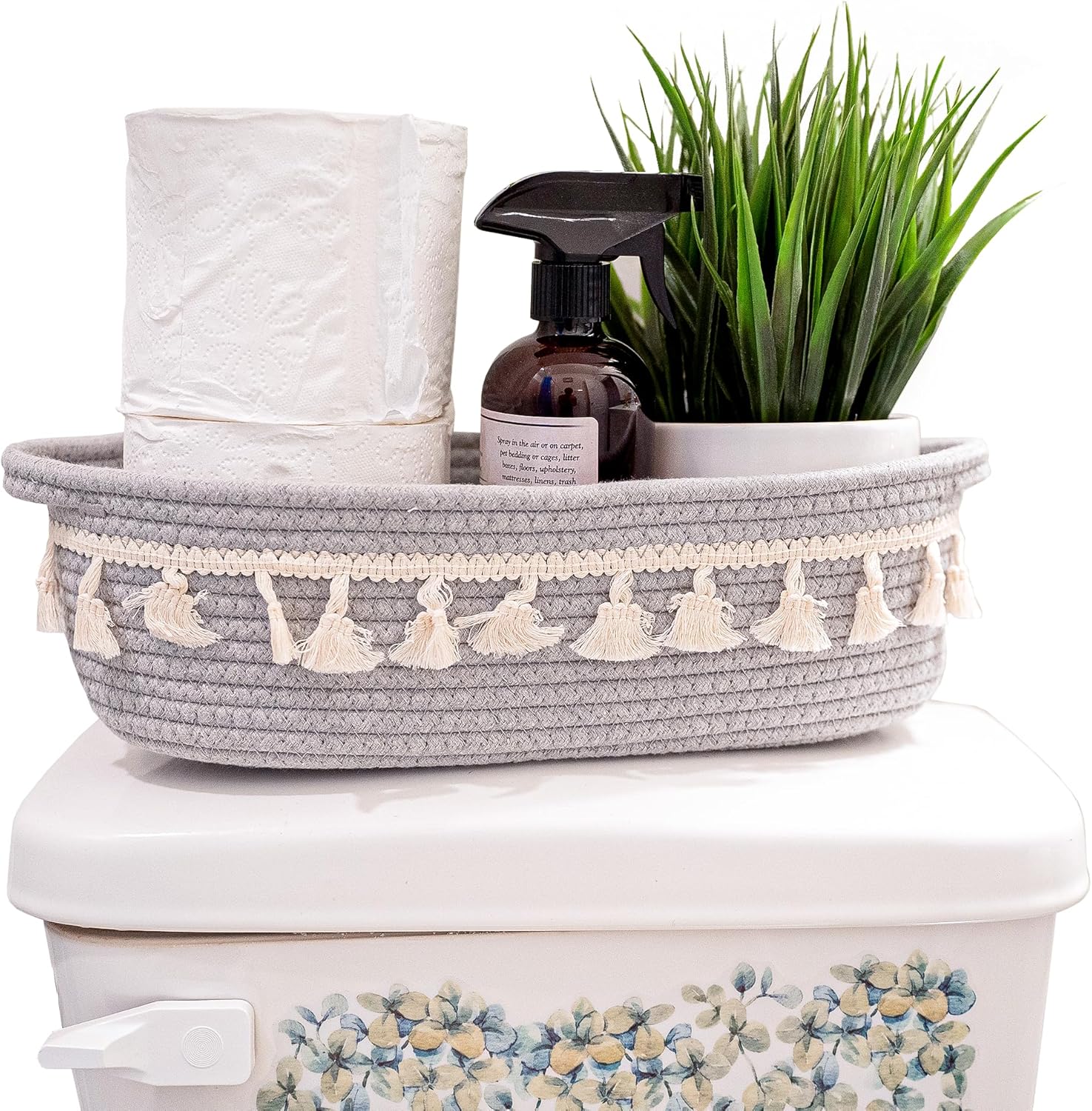 YELLOW LOTUS Boho Basket for Bathroom 14" Large Toilet