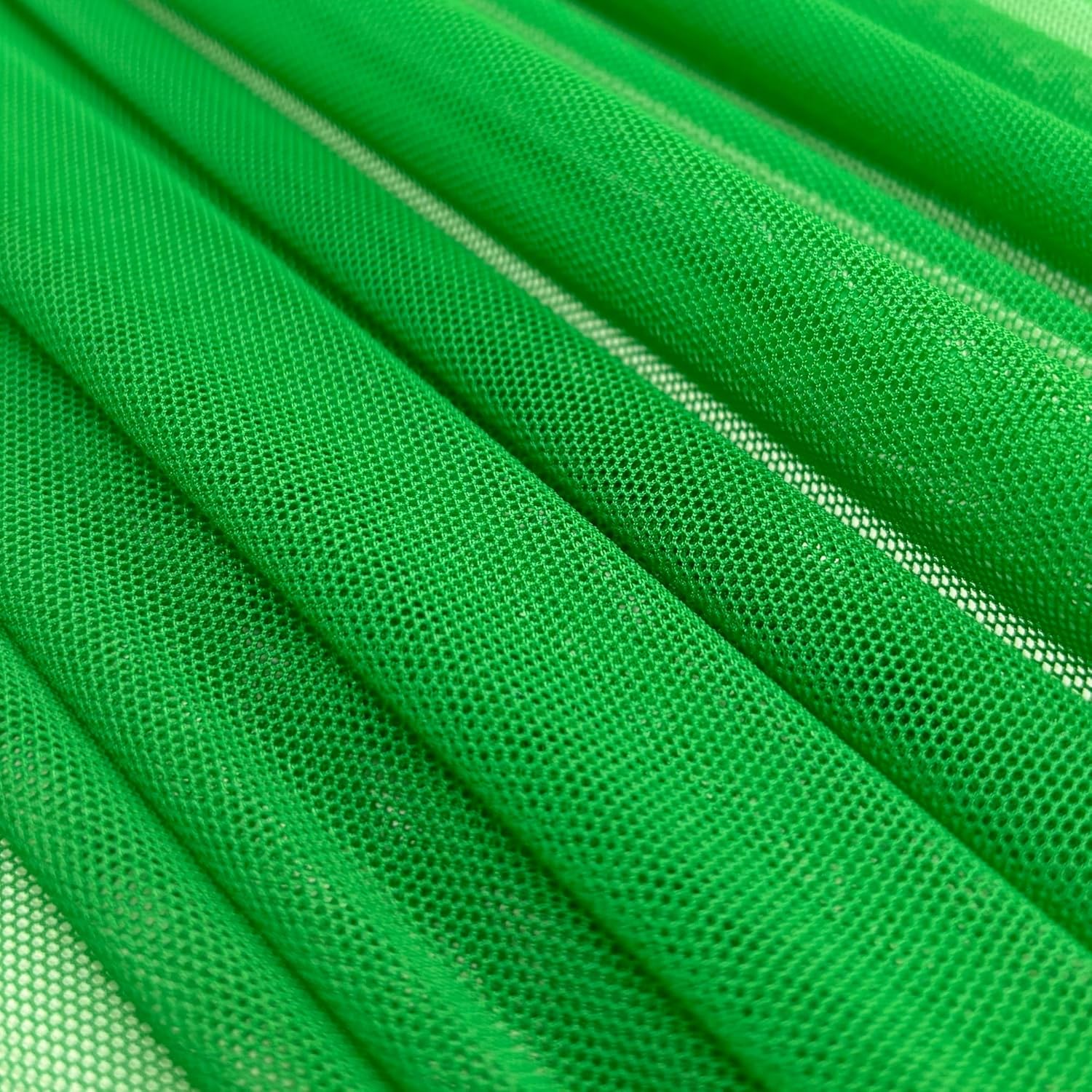 Ice Fabrics 4-Way Stretch Power Mesh Fabric by The Yard - 60" Wide Nylon Spandex Sheer Net - Breathable & Stretchy Mesh Fabric for Sewing Activewear, Dresses, Crafts - Kelly Green - 8 Yards