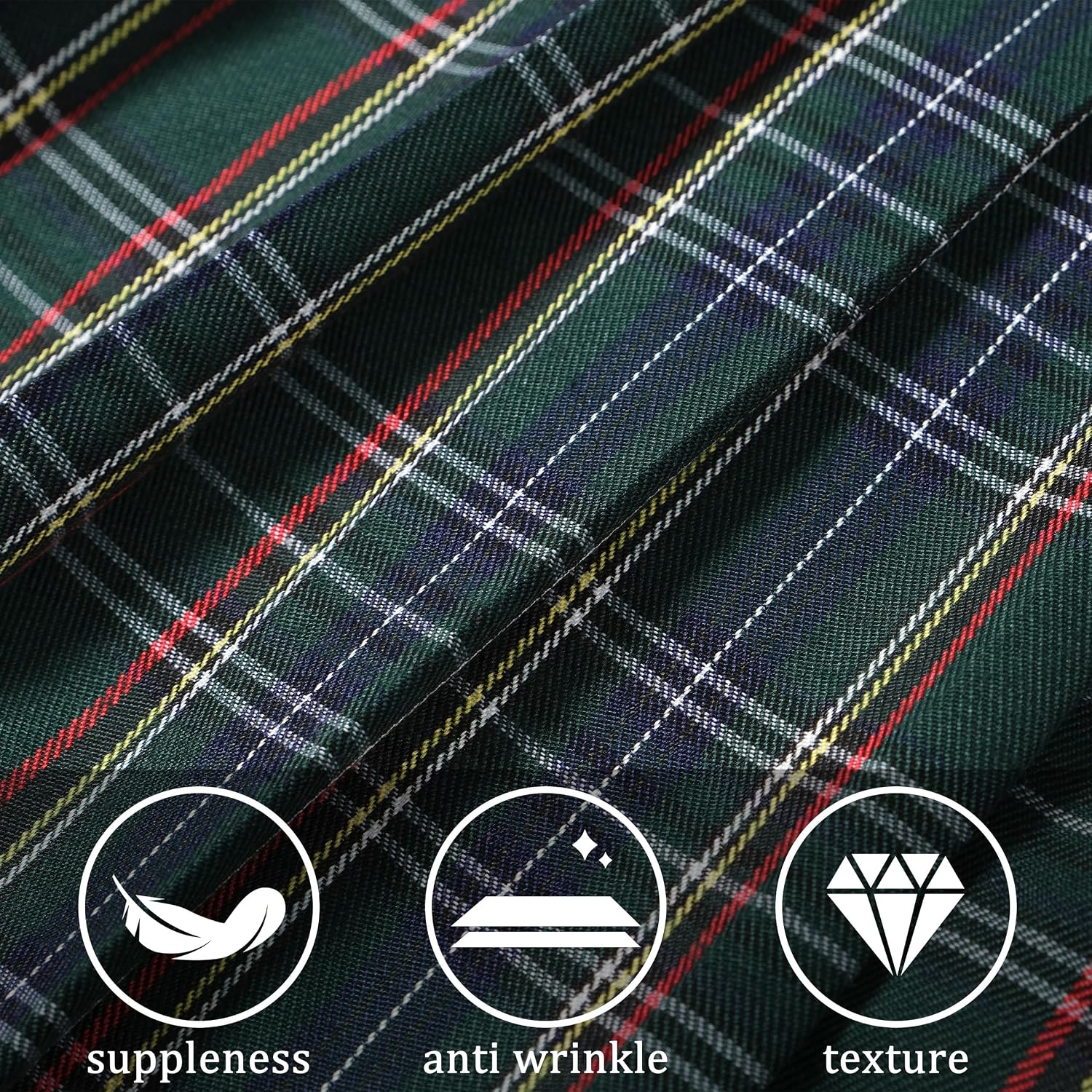 Green Tartan Utility Kilt with Pockets - Adjustable Buckle Straps for Men, Size S (Fits Waist 32.3-35.8), Perfect for Casual Wear