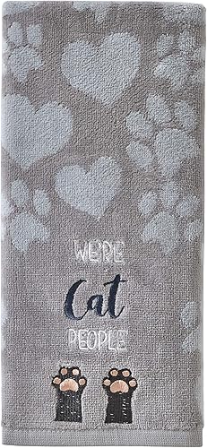 Miniatura 3 de SKL Home by Saturday Knight Ltd. Cat People - Toalla de mano, gris, pequeña (paquete de 2)