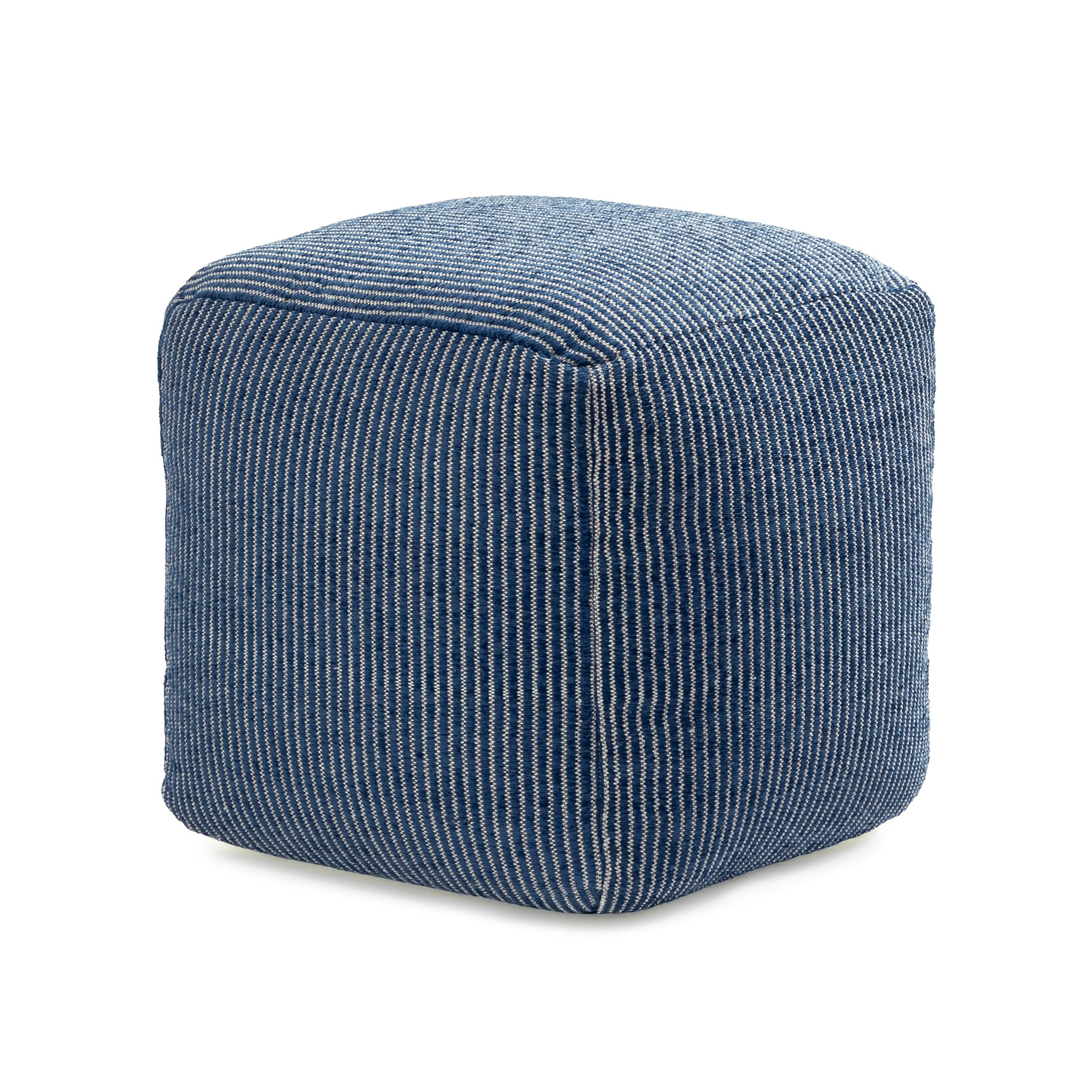 Anji Mountain 100% Handmade & Handcrafted Comfortable Home Décor Pouf Ottoman Footrest for Living Room, Bedroom, Nursery, Kidsroom, Patio Furniture - (20" x 20" x 20" - Sailor Blue)-image-26