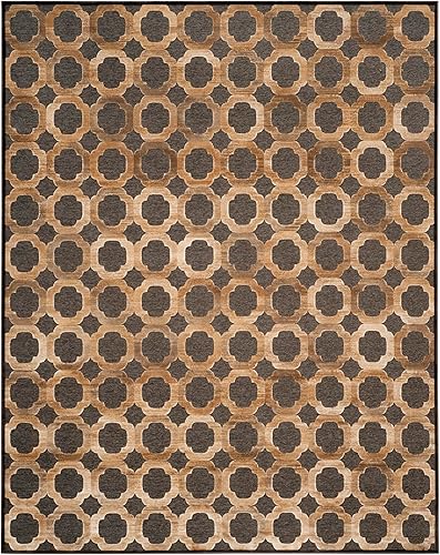 MARTHA STEWART x SAFAVIEH MSR74302 - Alfombra de viscosa de 8 x 10 pies, color antracita, para sala de estar, comedor y dormitorio