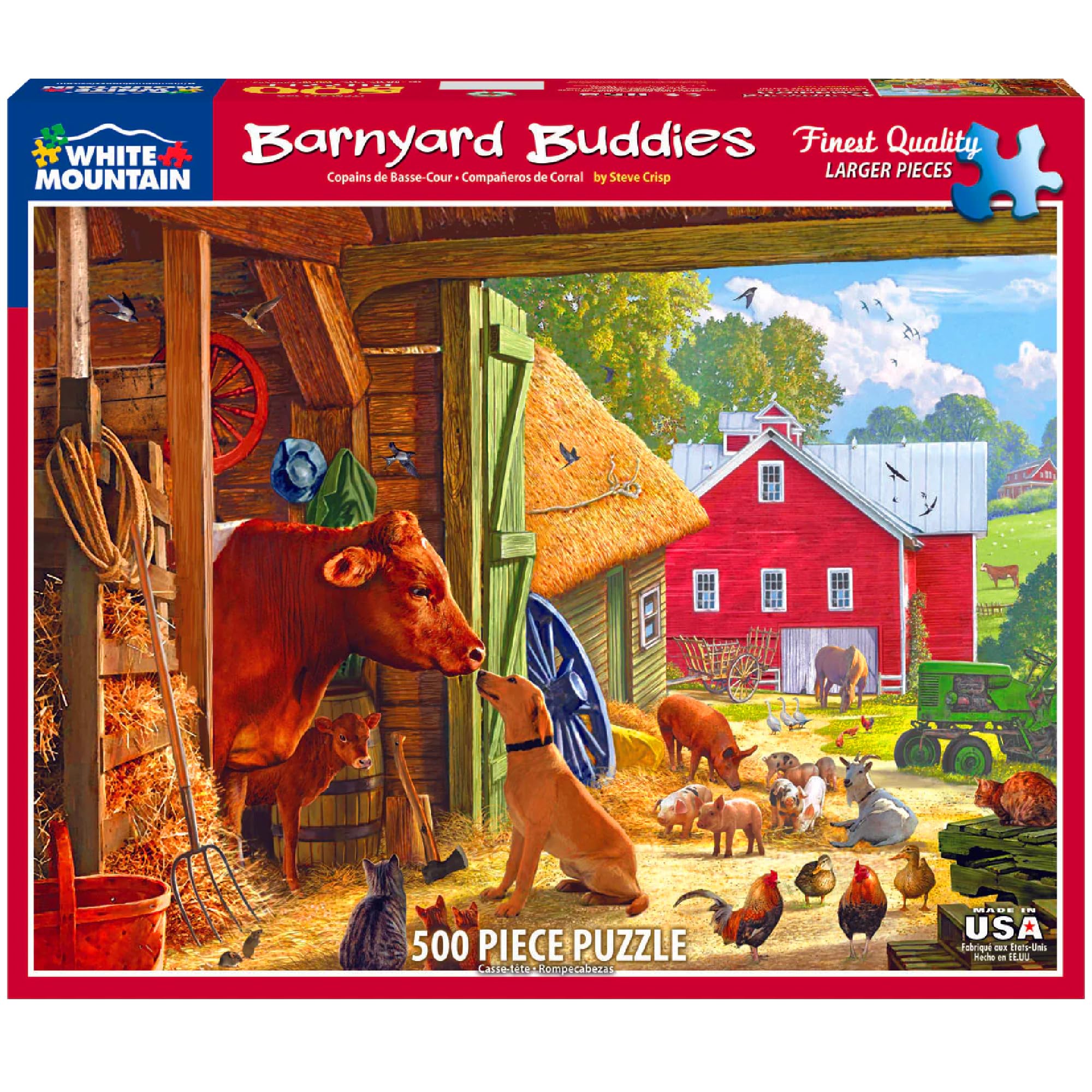 White Mountain Puzzles Barnyard Buddies - 500 Piece Jigsaw Puzzle