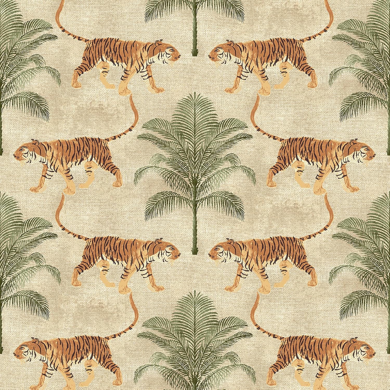 Tommy Bahama - Peel and Stick Designer Wallpaper, Premium Novelty Wallpaper for Bedroom, Powder Room, Kitchen, Self Adhesive, Vinyl, 30.75 Sq Ft Coverage (Tiger & Tree Collection, Coal)