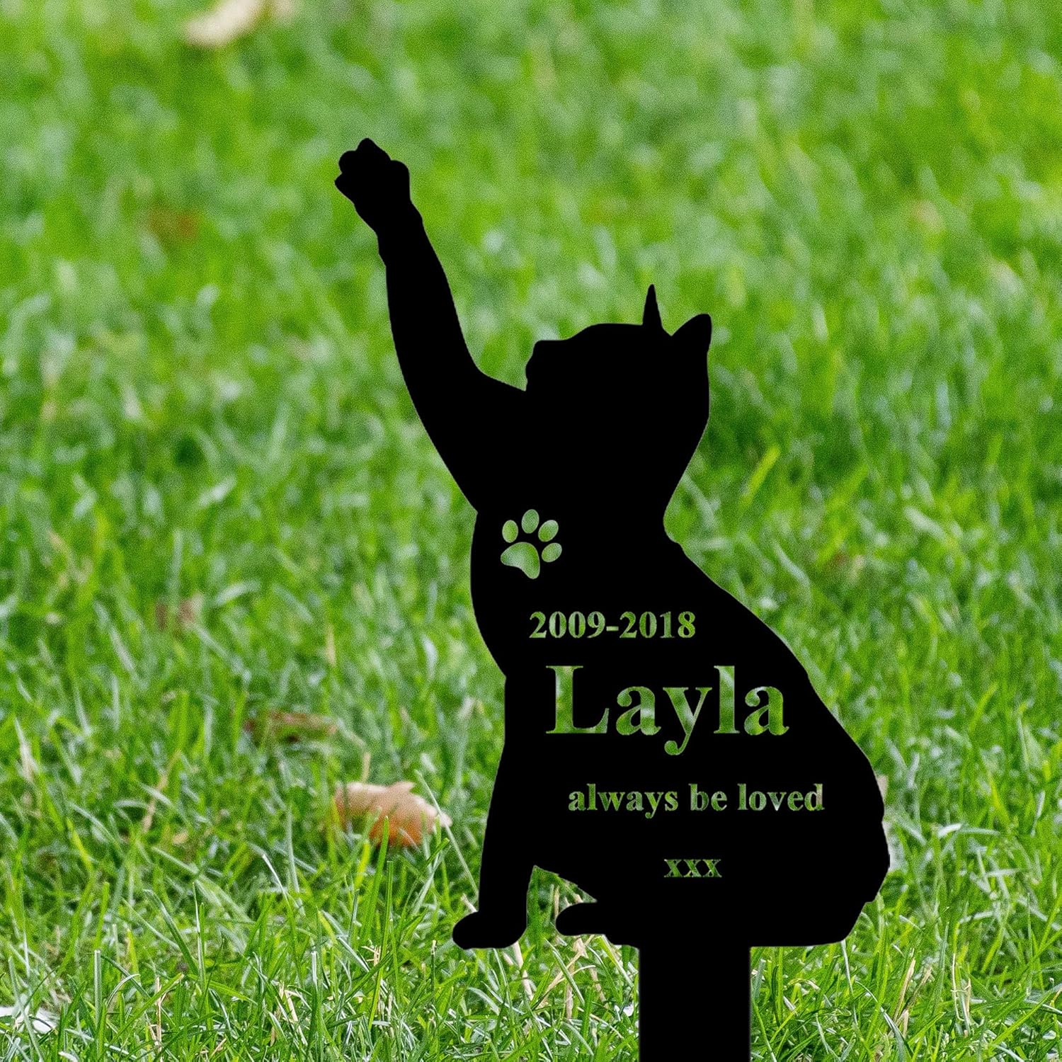 Cat Memorial Grave Stake Cat Burial Stake Personalized Cat Memorial Sign Cat Grave Markers Outdoor Pet Grave Markers Cat Loss Gift 18inch
