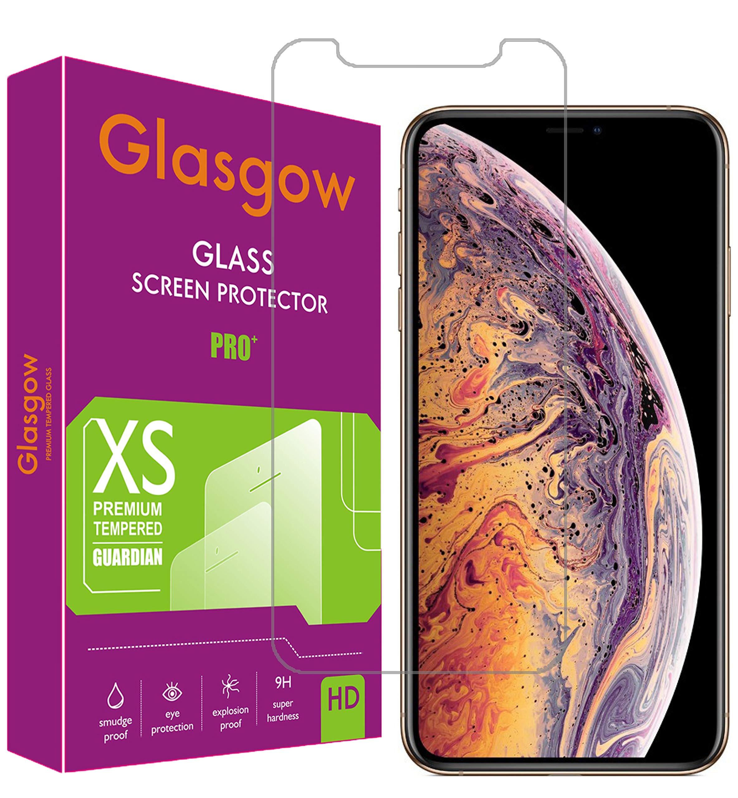 Glasgow 9H+ High Definition [HD] Tempered Glass for Apple iPhone XR Screen Protection Premium Product [Curved Edges] [Gorilla] (B07XLYKBZL) Amazon Price History, Amazon Price Tracker