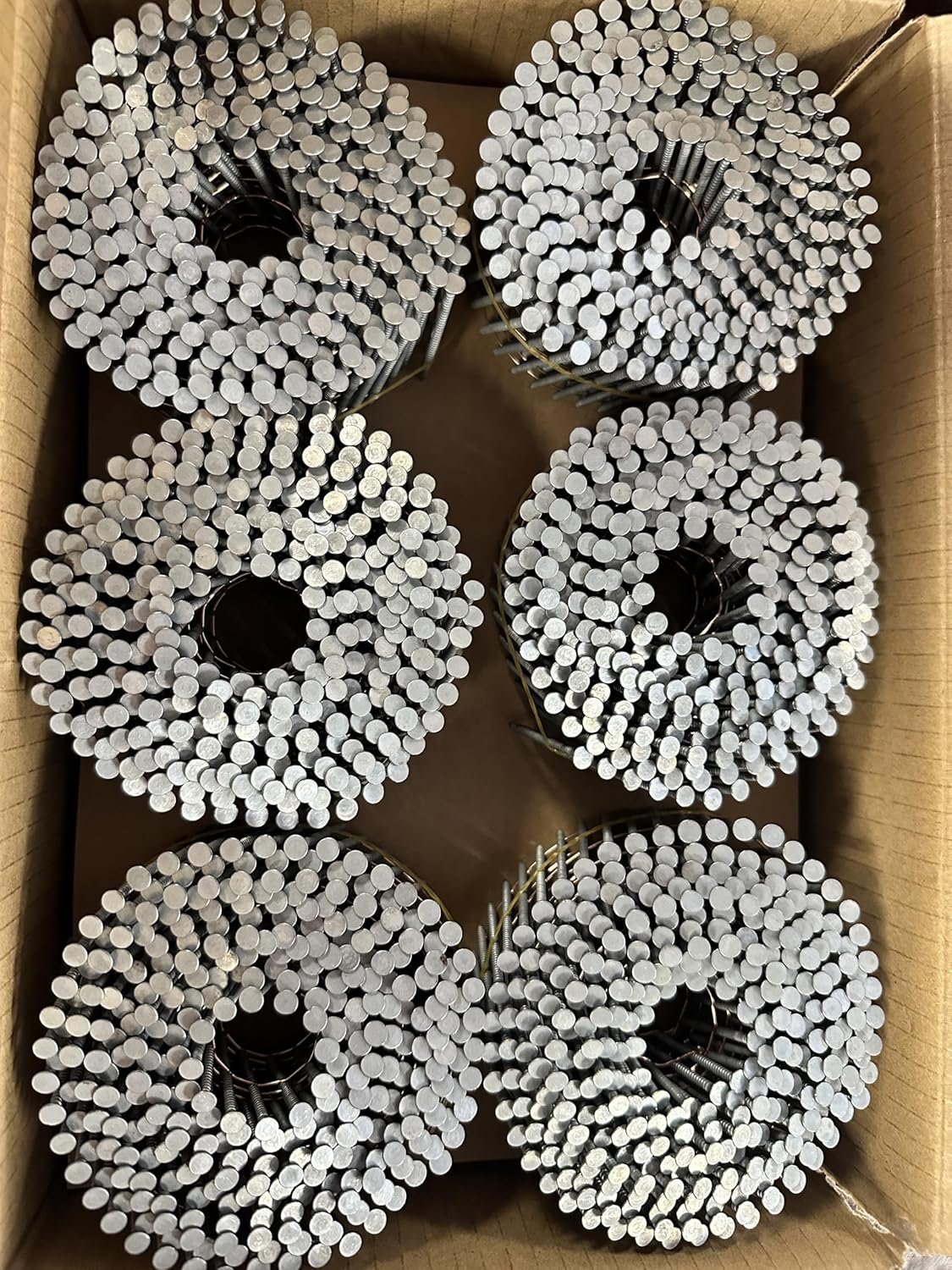 15° Wire Weld Coil Nails 1-3/4x0.90 EG Ring Shank 3600Pcs Full Round Head