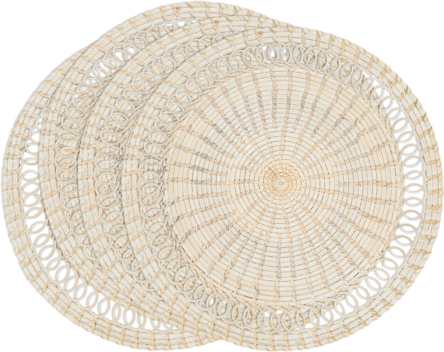 Rattan Loopy Spiral Placemat (Set of 4)