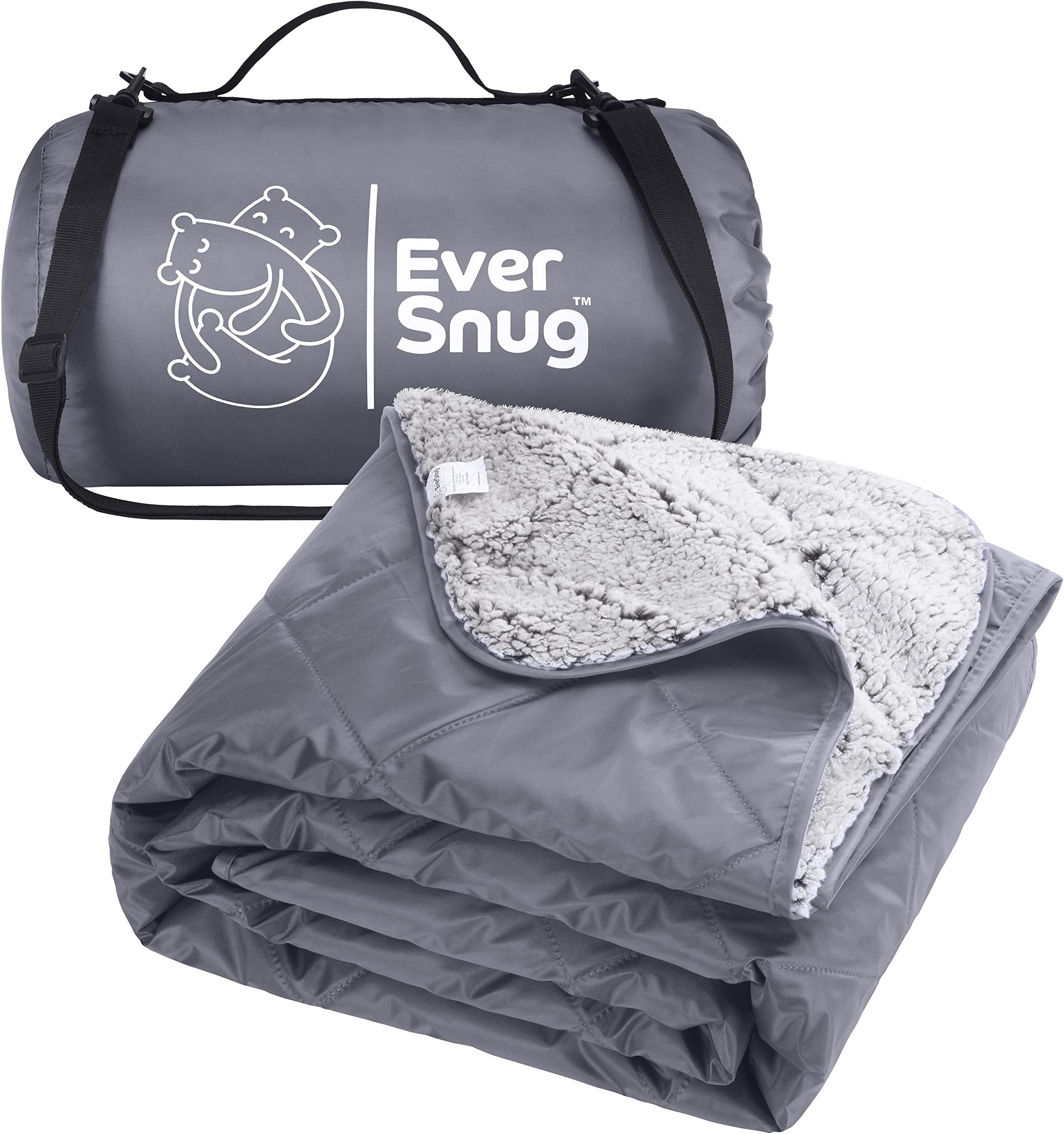EverSnug Extra Thick Sherpa Fleece Blanket, Large - Waterproof, Windproof, Washable - for Camping, Picnics, Outdoors