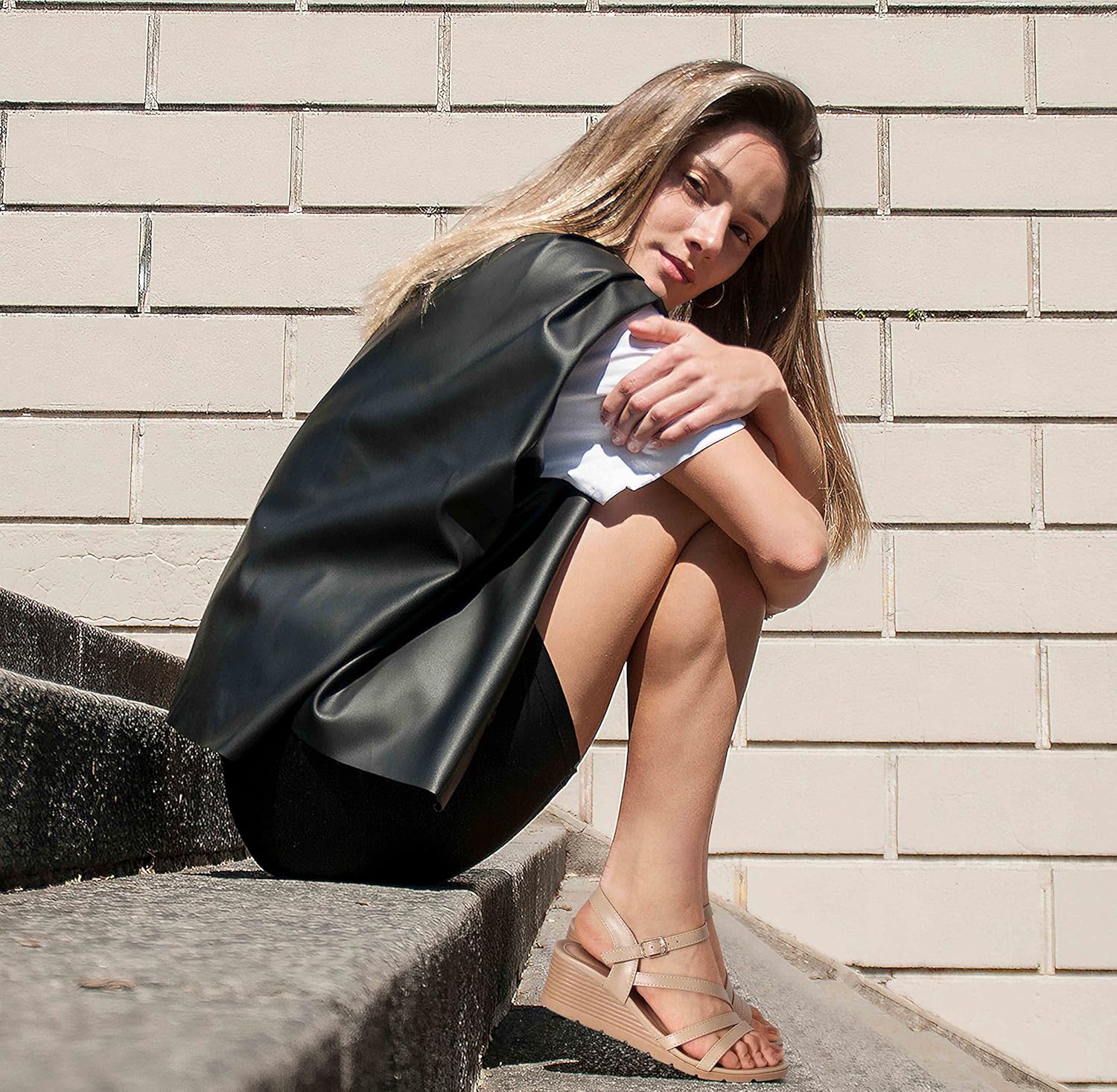 SHIBEVER Wedge Sandals for Dressy Women Platform Summer Womens Low Heels Arch Support Sandal - Image 6