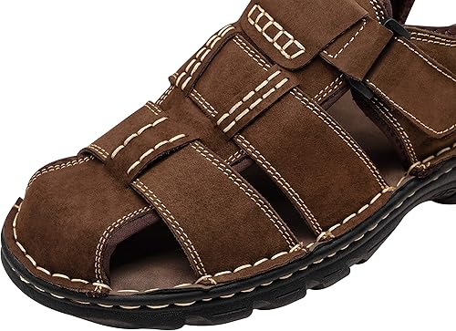 Miniatura 2 de Jousen Men's Sandals Leather Open Toe Beach Sandal Outdoor Summer Sport Sandals
