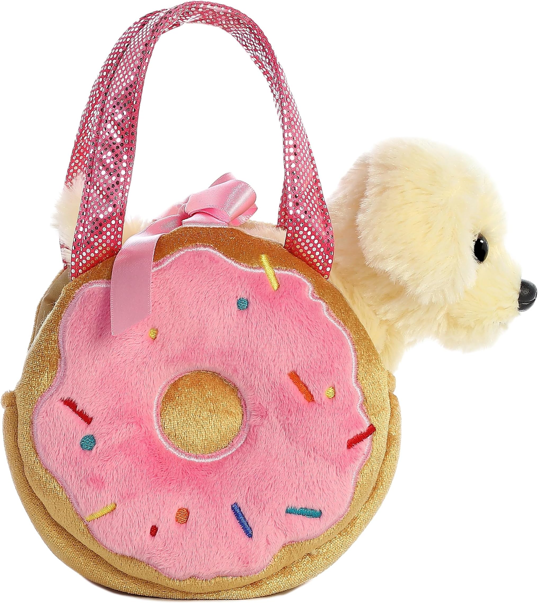 Aurora® Fashionable Fancy Pals™ Yummy Puppy Stuffed Animal - On-The-go Companions - Stylish Accessories - Multicolor 7 Inches
