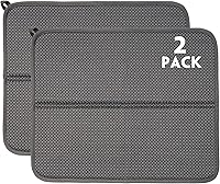 Vista 1 de Paquete de 2 tapetes de secado de platos para encimera de cocina, absorbentes, tapetes escurridor de platos de microfibra, almohadilla de secado
