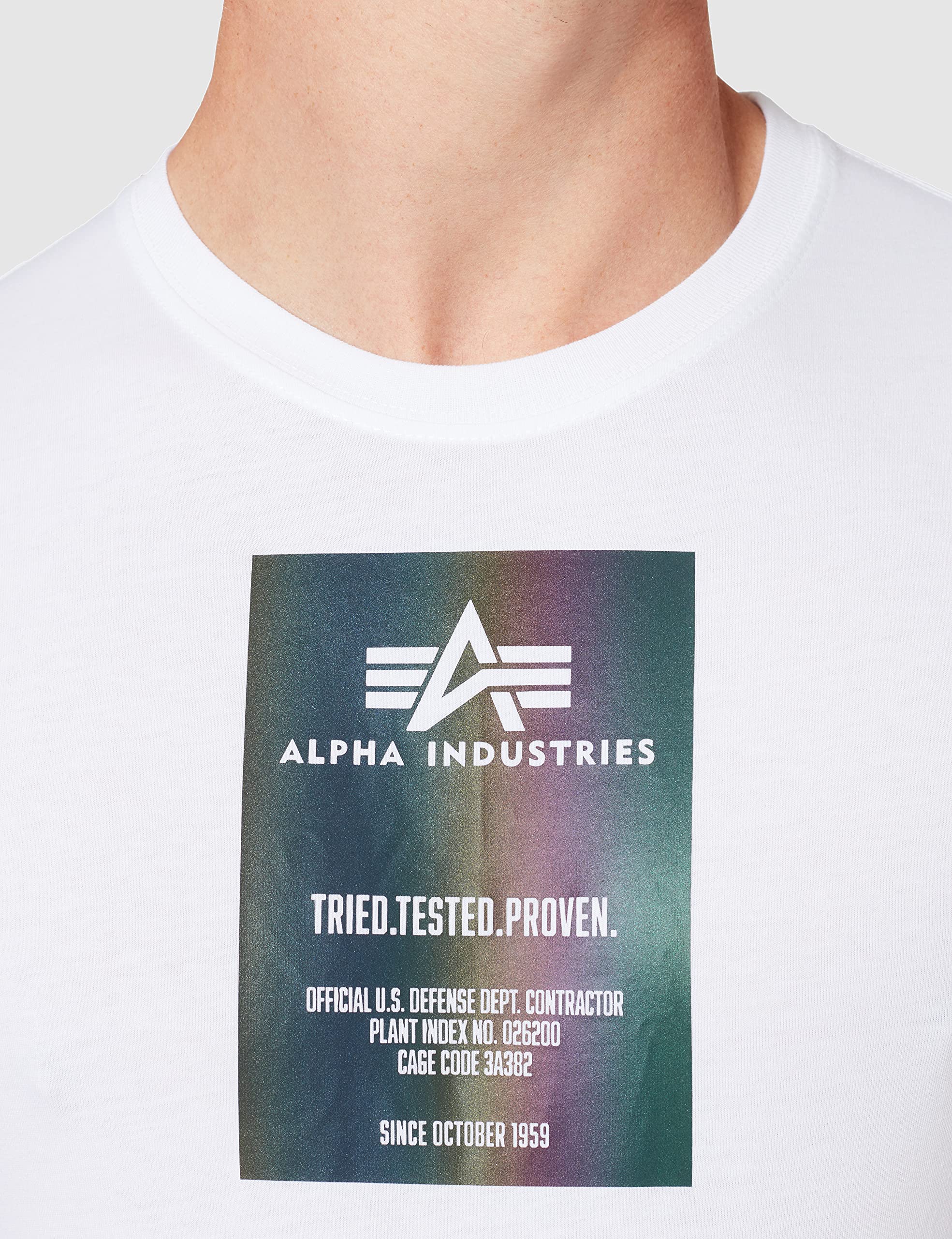 ALPHA INDUSTRIES Rainbow Reflective Label T Camiseta para Hombre