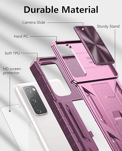 Miniatura 7 de WTYOO Funda para Samsung Galaxy S20-FE protección de grado militar a prueba de caídas con soporte  TPU resistente a prueba de golpes con textura