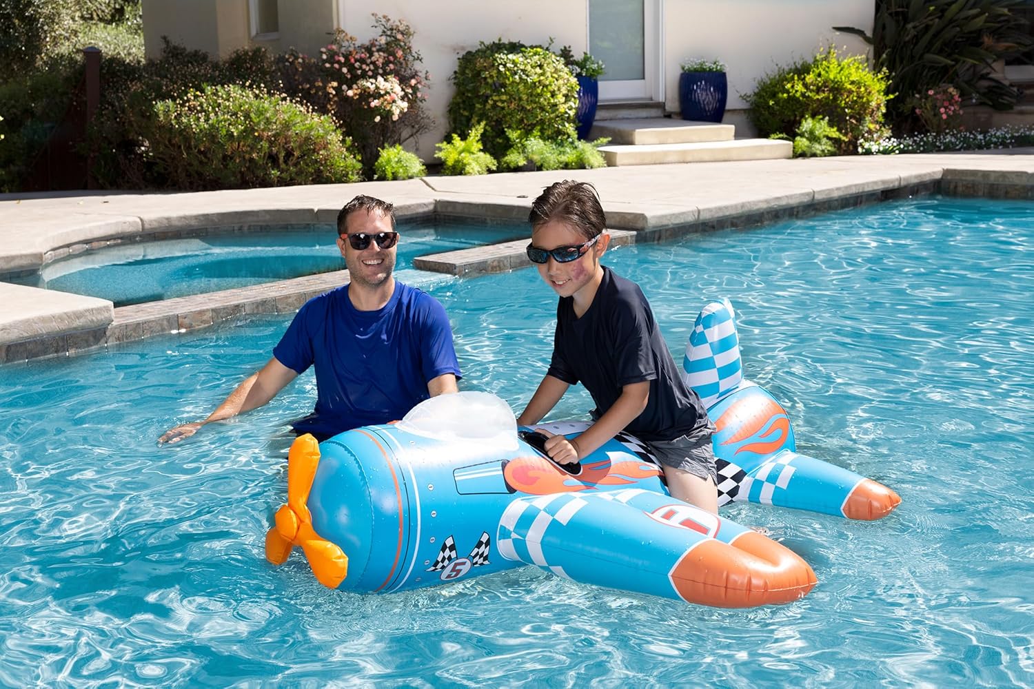 Poolmaster Inflatable Swimming Pool Float Aviator Airplane Pool Rider Toy for Kids