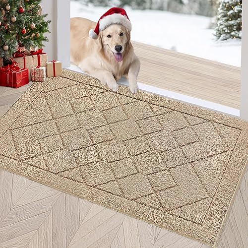 REFETONE Tapete para interiores, tapete para puerta delantera o trasera de 24 x 36 pulgadas, parte trasera de goma antideslizante, tapetes