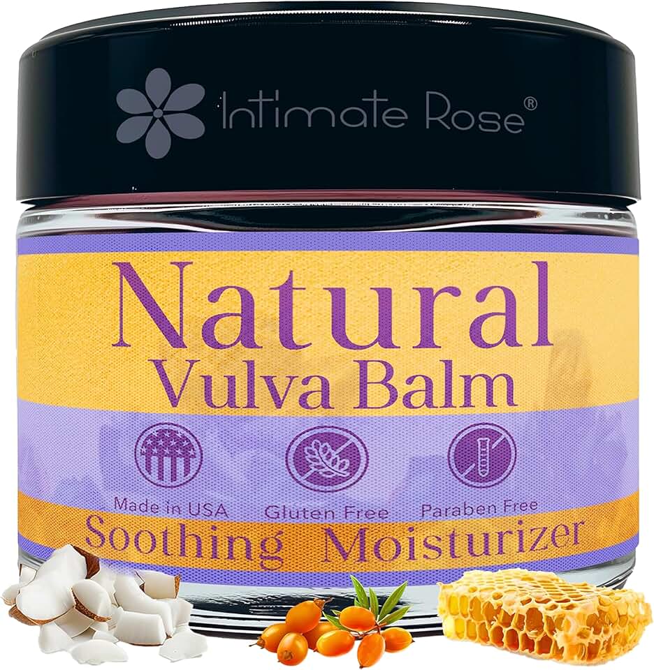 Vulva Balm & Organic Vaginal Moisturizer for Women: Natural Vulva Moisturizer & Vulva Cream for Dryness on Intimate Skin - NON Estrogen Cream - Perfect for Menopause & Shaving Rash Relief