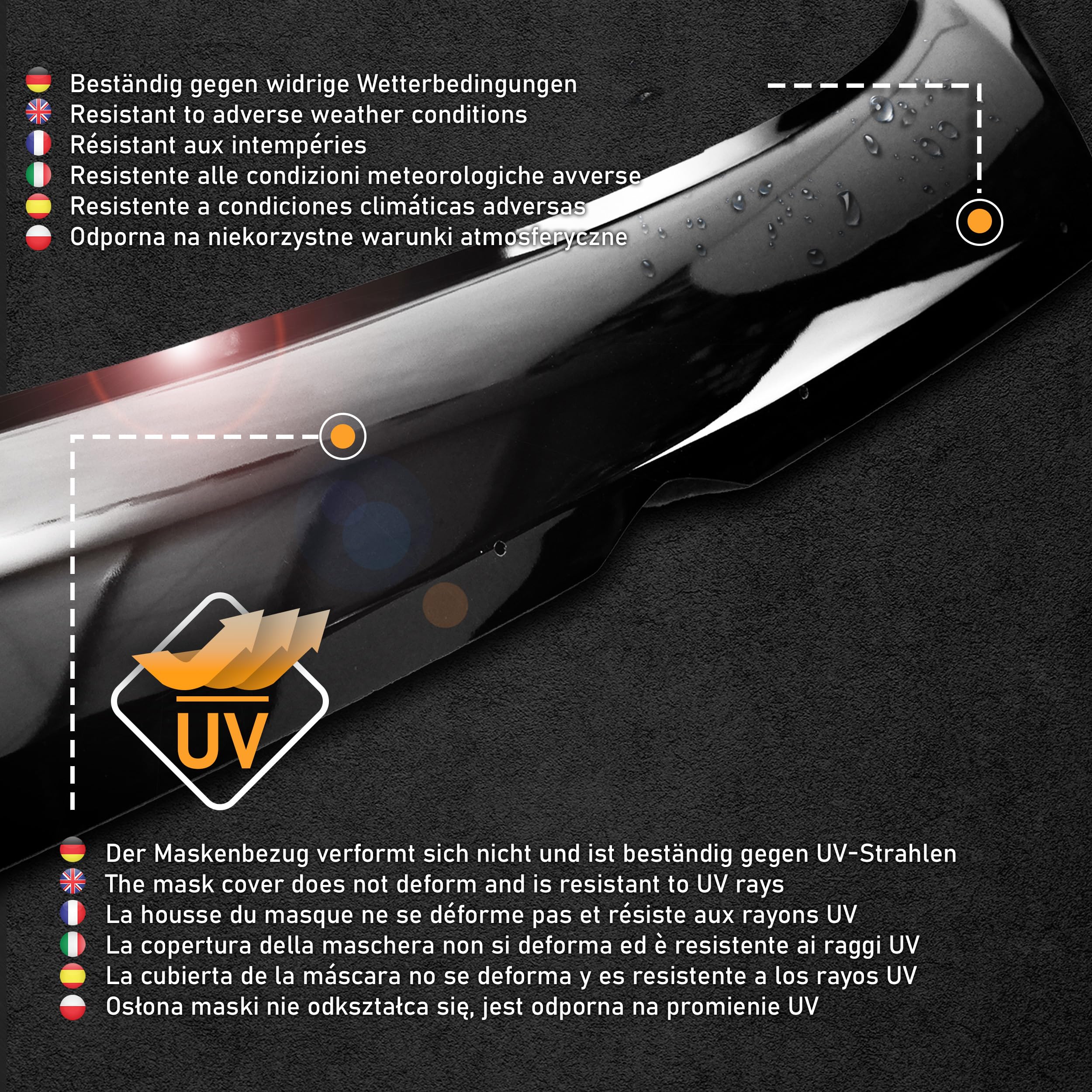 CHROMEMASTER | Protection Contre les Gravillons ; Protège-capot Compatible avec Citroën Berlingo à partir de 2019 | ABS Noir | Le Déflecteur de Capot Protège Contre les Projections de Graviers