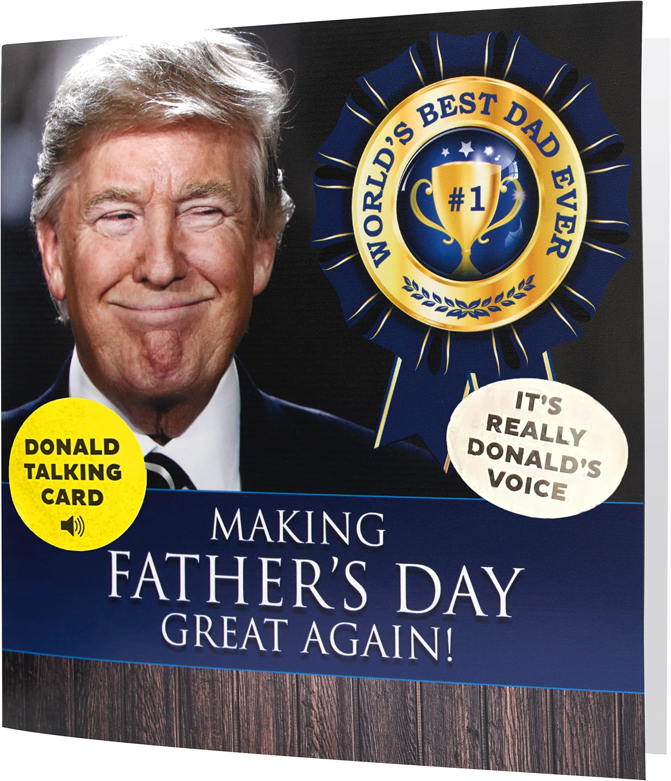 Talking Donald Trump Fathers Day Card with Sound - Hear Trump's Real Voice, Funny Novelty Fathers Day Card for Dad from Daughter, Son & Wife - Says "I Love You, Dad" When Opened, Keepsake