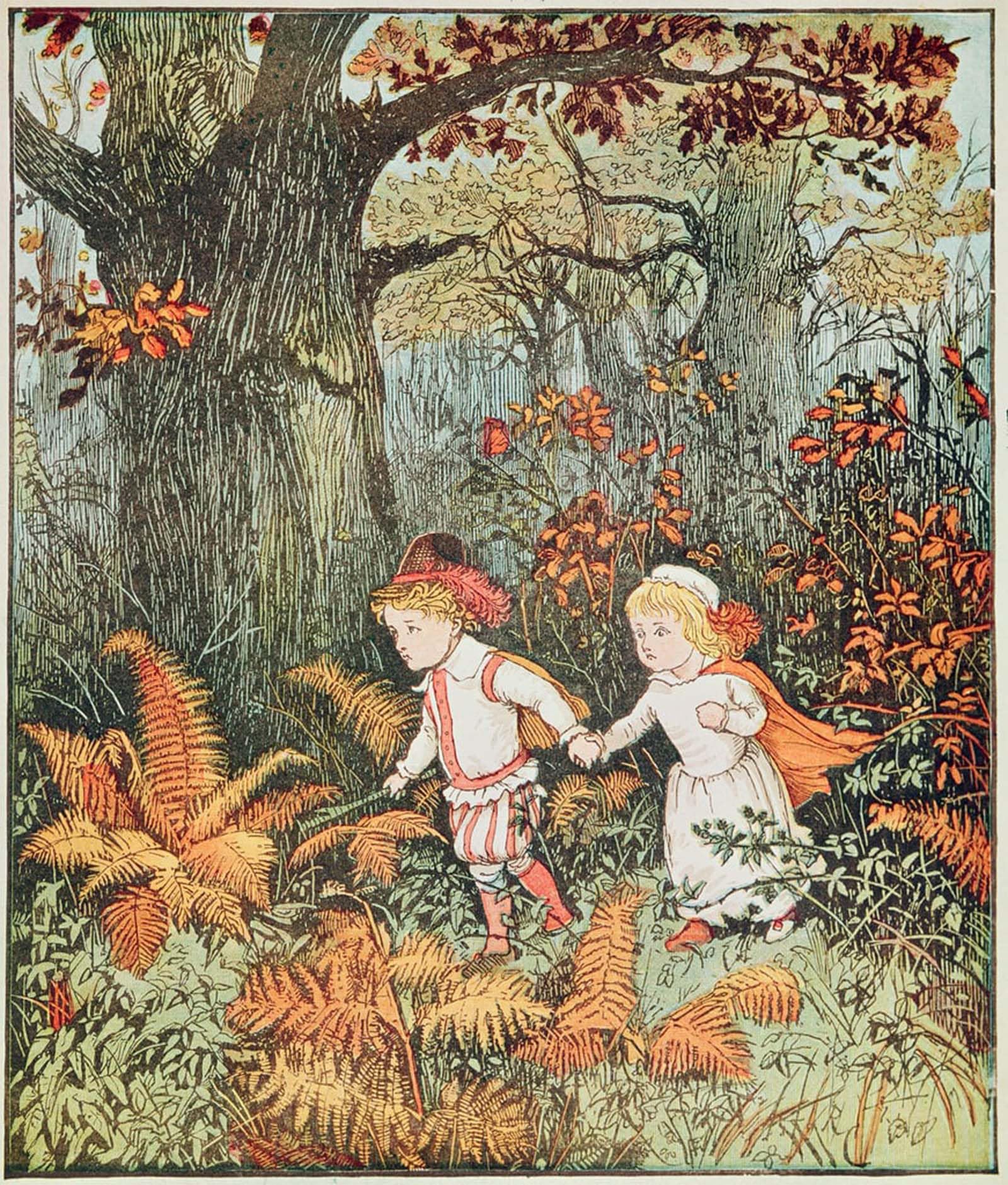 SERENDIPITP Vintage Wall Art Canvas Nordic Poster Canvas Print Picture Babes in the Wood by Famous Artist Wall Art Poster for Home Decor 60x90cm