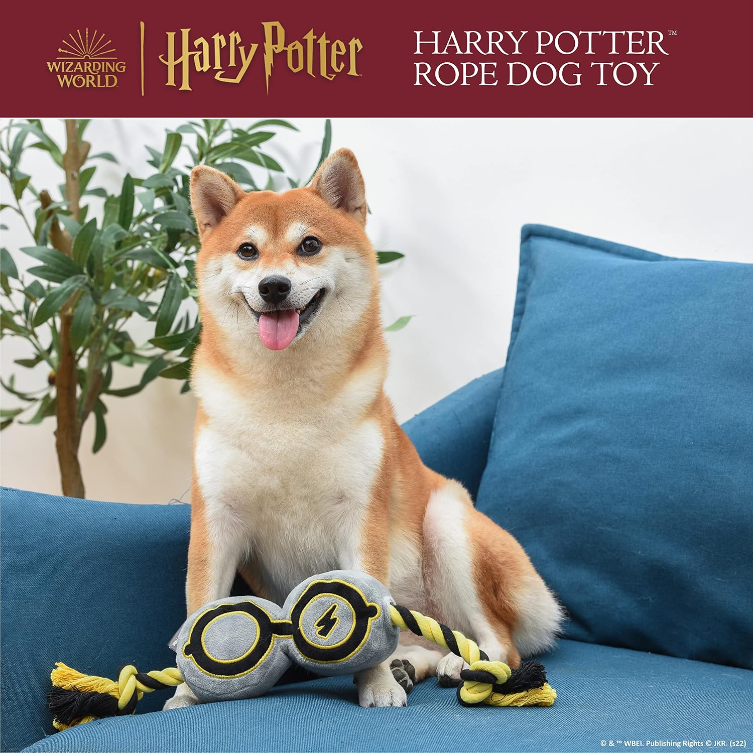 Harry Potter Glasses Rope Pull Toy for Dogs with Squeaker image 2