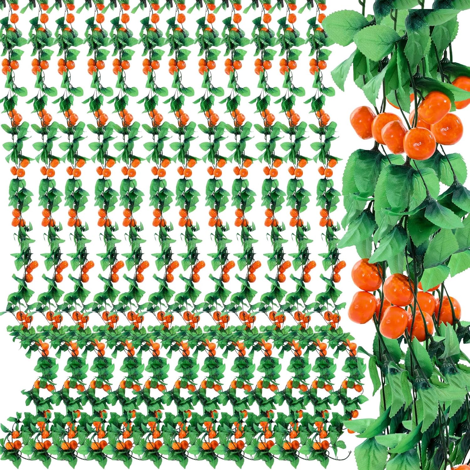 Suncalla 12 Pcs 7.54 ft Artificial Fruit Garland Fake Mini Orange Vines Artificial Kumquat Garland Fake Fruit Party Decoration for Vase Home Garden Party Craft Indoor and Outdoor Wedding Decoration