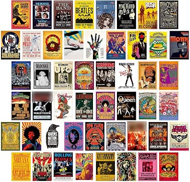Album Cover Aesthetic Pictures Wall Collage,50 PCS Musical Theatre Wall Collage Kit Art Posters Indie Room Decor Aesthetic Picture for Wall Decoration for Room Bedroom Aesthetic
