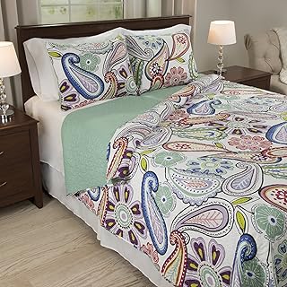 Lavish Home Lizzie 3 Piece Quilt Set-Full/Queen, Multicolor