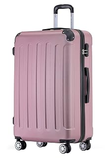 BEIBYE XL Reisekoffer 76 cm – großer Hartschalenkoffer aus ABS mit Doppelrollen für Familienreisen, Rosa - Amazon product rated Grade A