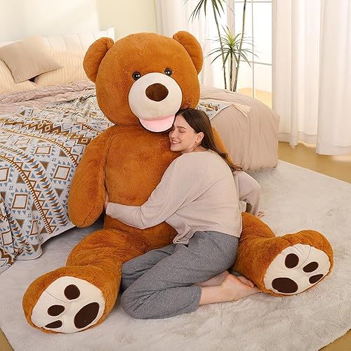 MorisMos Oso de peluche gigante de 5 pies, osos de peluche grandes para novia, novio, 5 pies, regalos de oso de tamaño real para el día de San