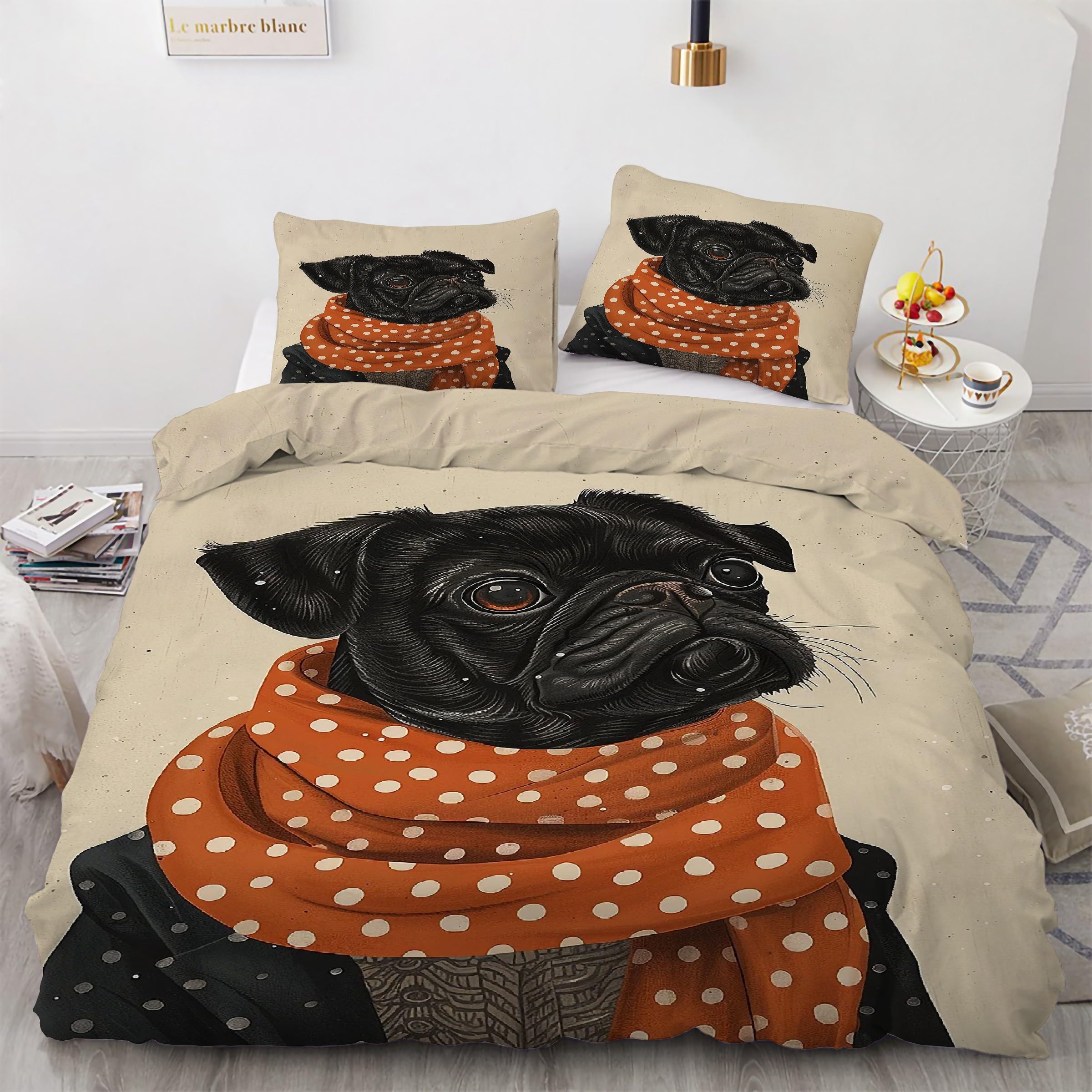 Housse de couette 160x200 carlin zippée contre la couette qui glisse