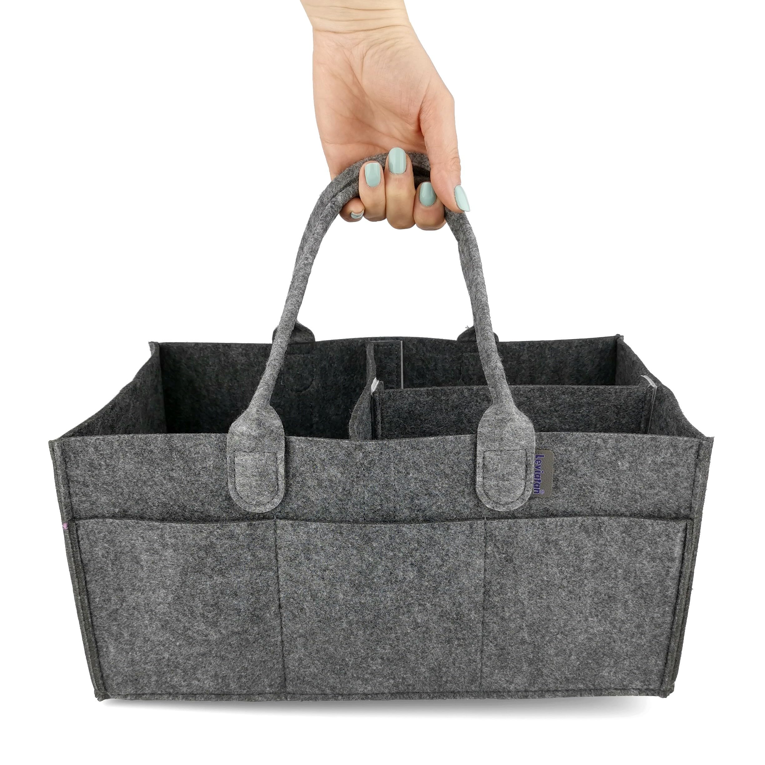 IDEA HOME Filcowy organizer do torebki, torebka, torba filcowa z przegródkami, uniwersalny organizer na pieluchy dla niemowląt, szary