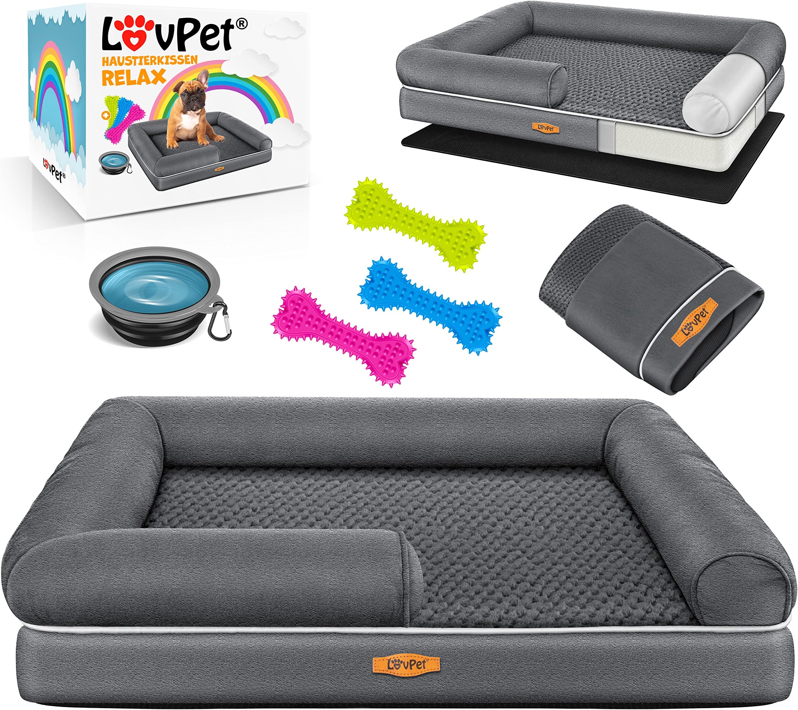 Rexproduct Orthopedisch Hondenkussen - Hondenmand - Hondenbed Met Rits En Wasbaar Hondenkussens 60 X 70 Cm Manden Kussens 0 Tot 80 Kg