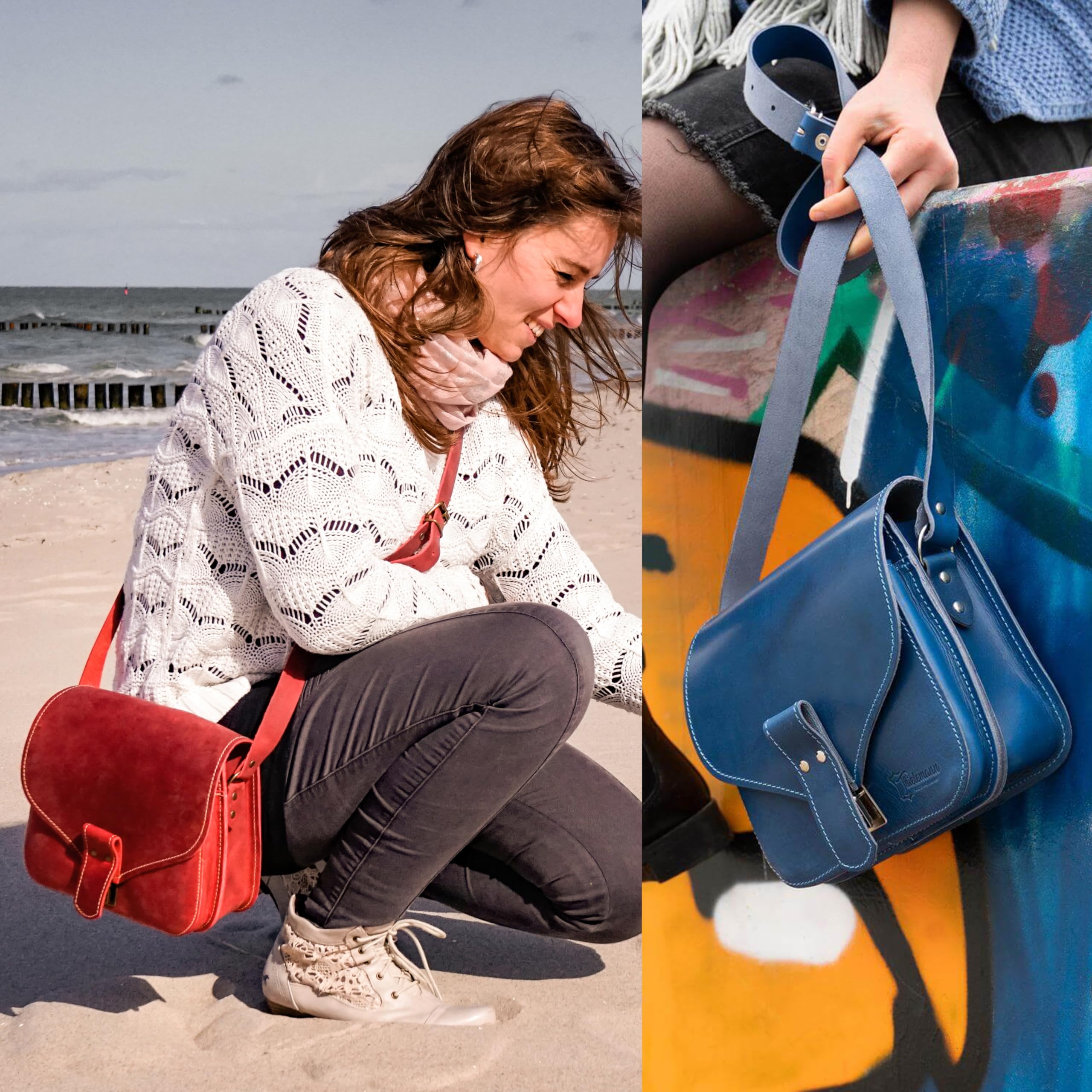 Thielemann Damen Handtasche Brasilia Made in Germany, Umhängetasche aus Leder, Abendtasche, Echtleder Tasche zum Umhängen, Crossbody Bag, Ledertasche zum Ausgehen