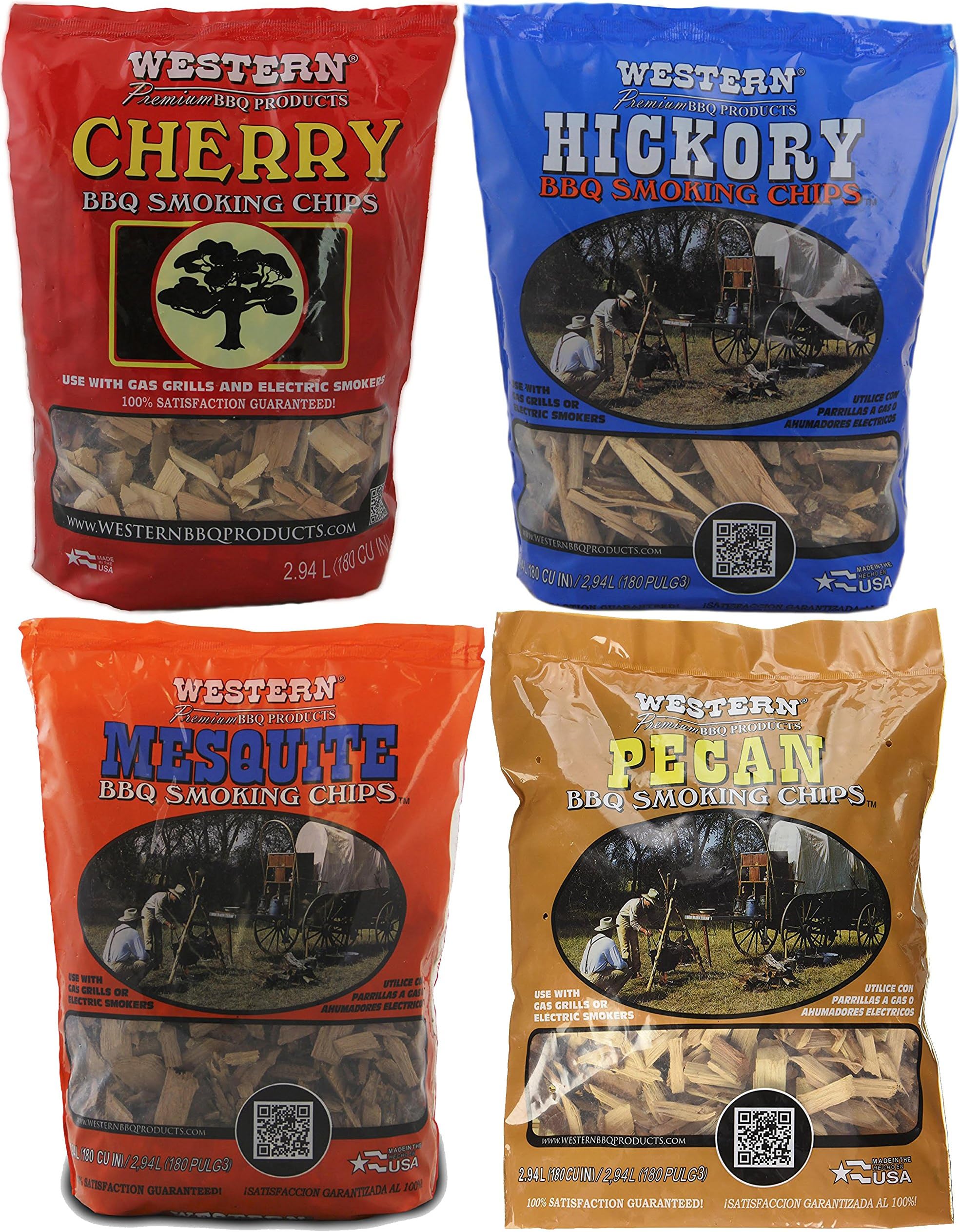Western Perfect BBQ Smoking Wood Chips Variety Pack Bundle (3) Most Popular