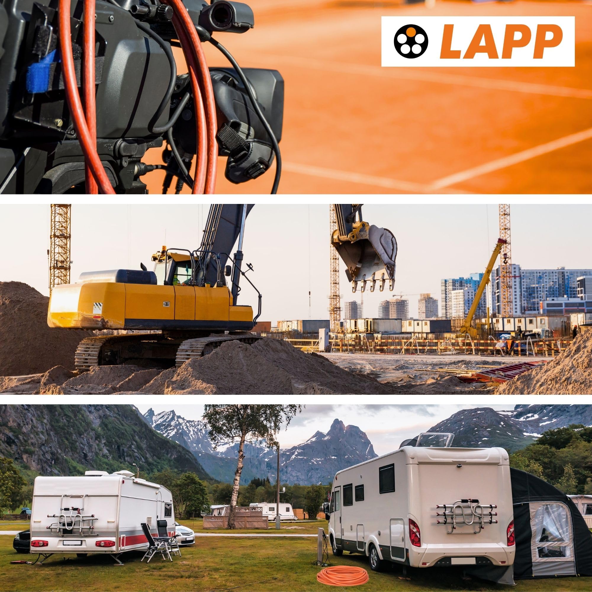 Lapp ÖLFLEX 550 P H07BQ-F 2x1,5 mm² Cavo Alimentazione Arancione | Cavo industriale PUR resistente all'abrasione e olio per cantieri, macchine edili e attrezzi da giardino, 10m
