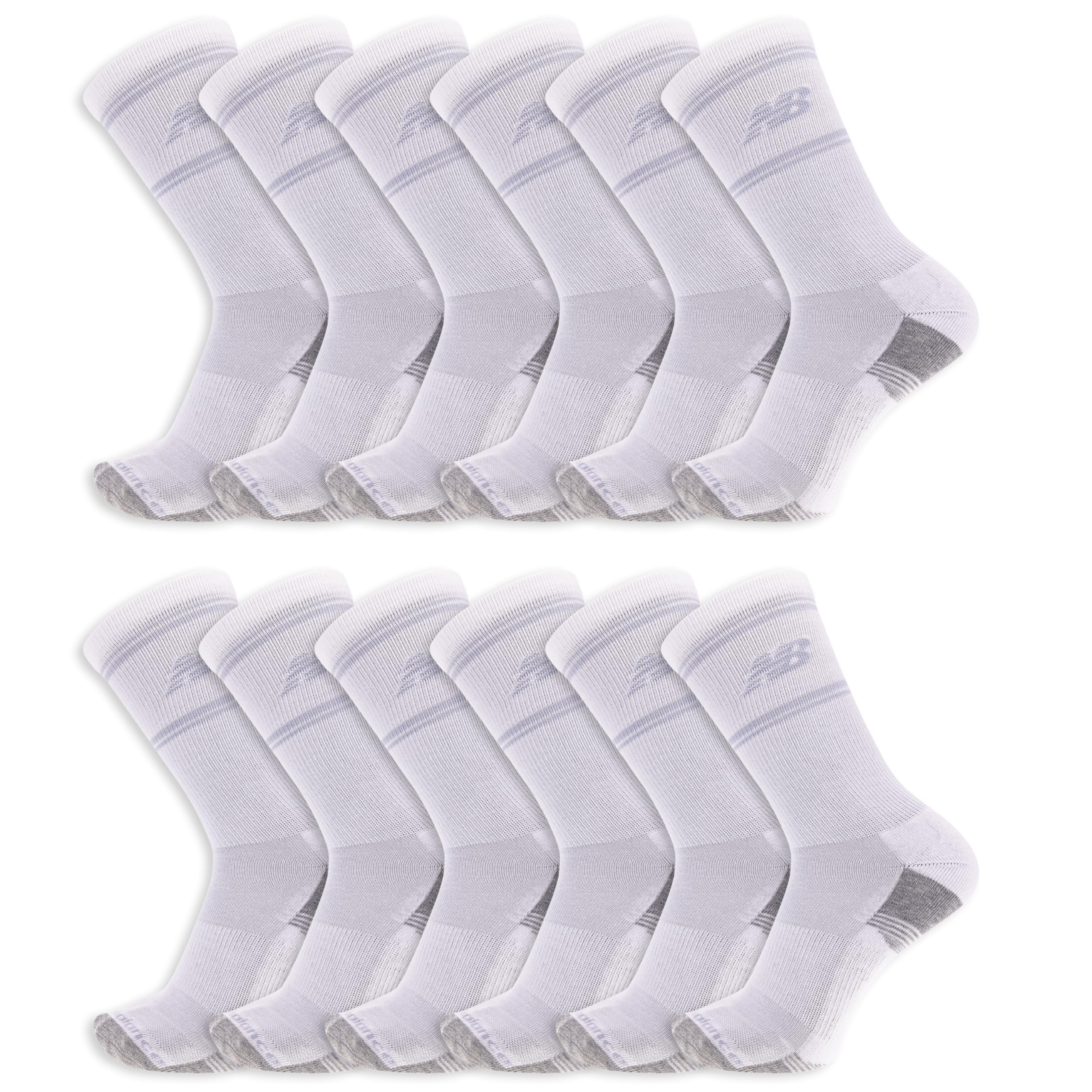 New Balance Men Performance Cushioned Cre, White Logo, Large