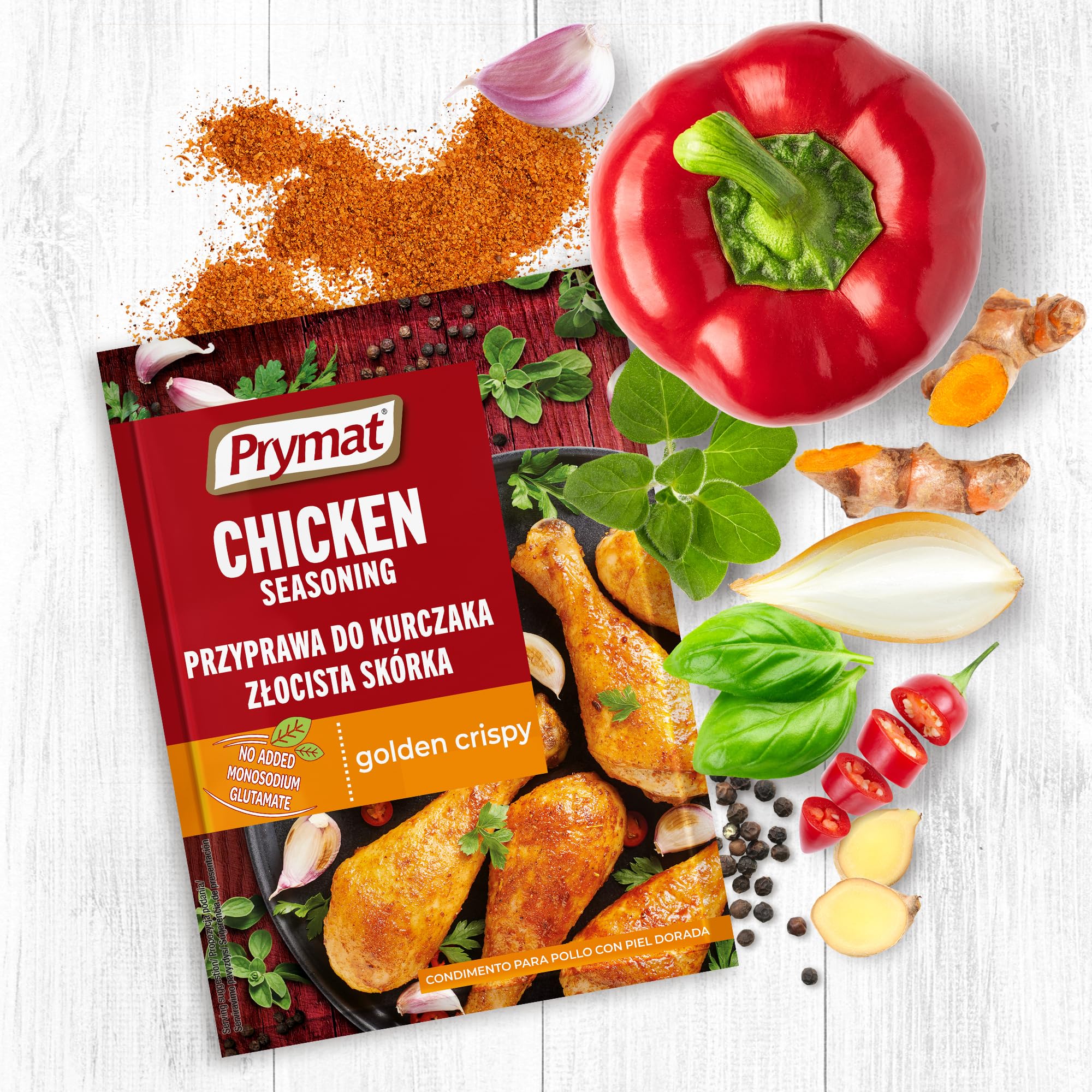 Prymat – Assaisonnement au poulet, mélange d'herbes et d'épices pour poulet doré et croustillant, 30 g (lot de 25)