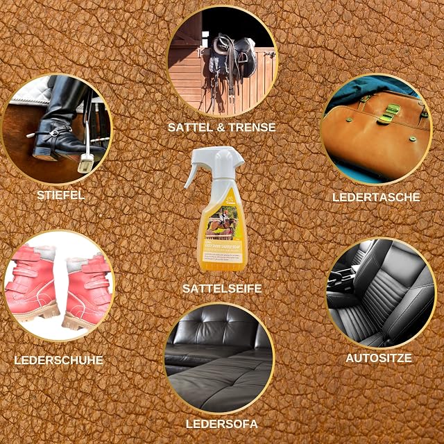 Foto 2 de 8 de Spray para crines para caballos + jabón para sillas de montar I grasa para cuero incolora I bálsamo…
