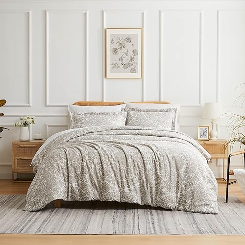 Miniatura 2 de Southshore Fine Living, Inc. Ashanti Collection - Juego de funda de edredón tamaño individual, funda de edredón de hueso suave, 2 piezas con una