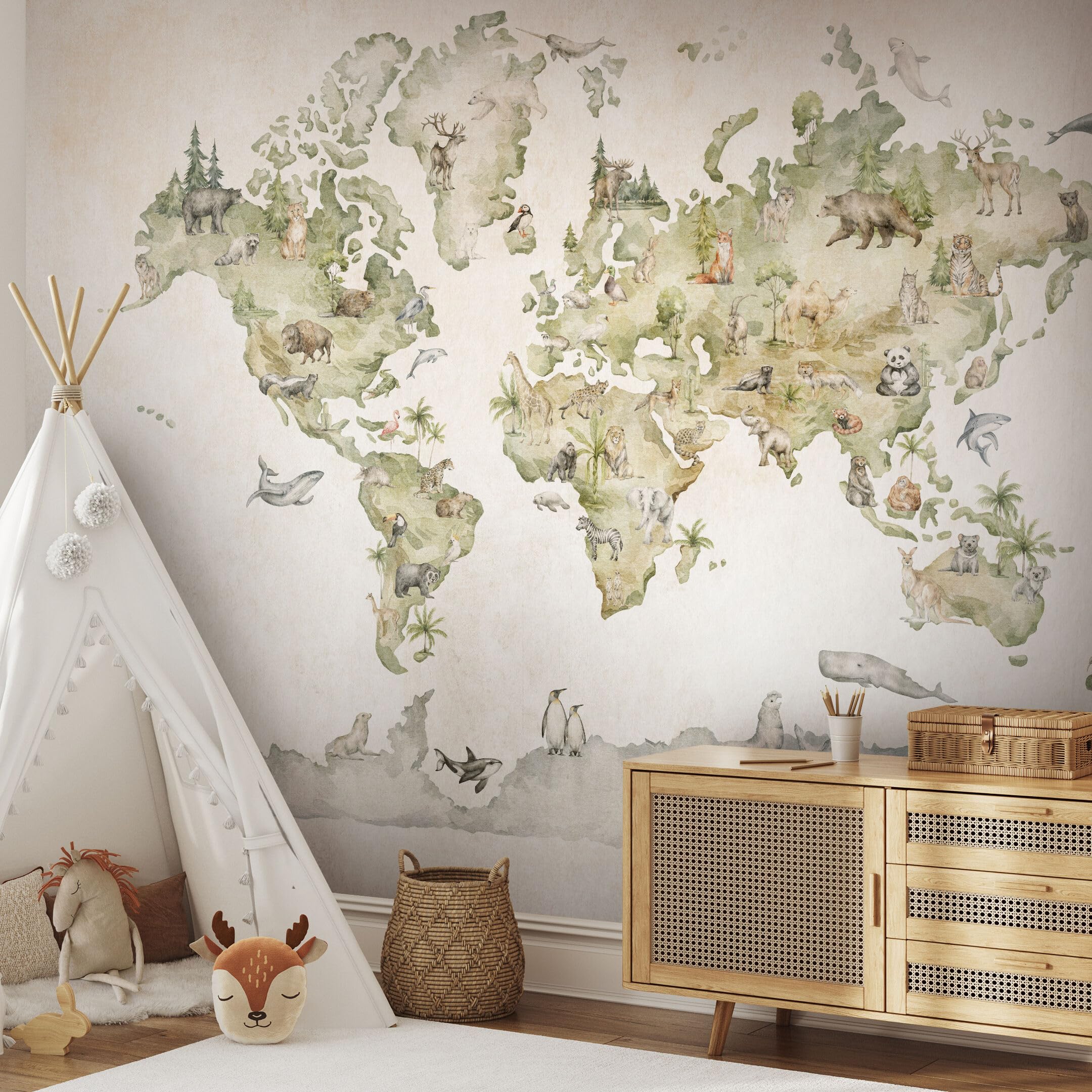 Fototapeta premium z włókniny do salonu 300 x 210 cm mapa