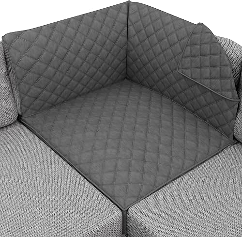 Sofa Shield Funda de sofá seccional con correa, reversible, resistente a las manchas y al desgarro, funda acolchada de microfibra, lavables, asiento