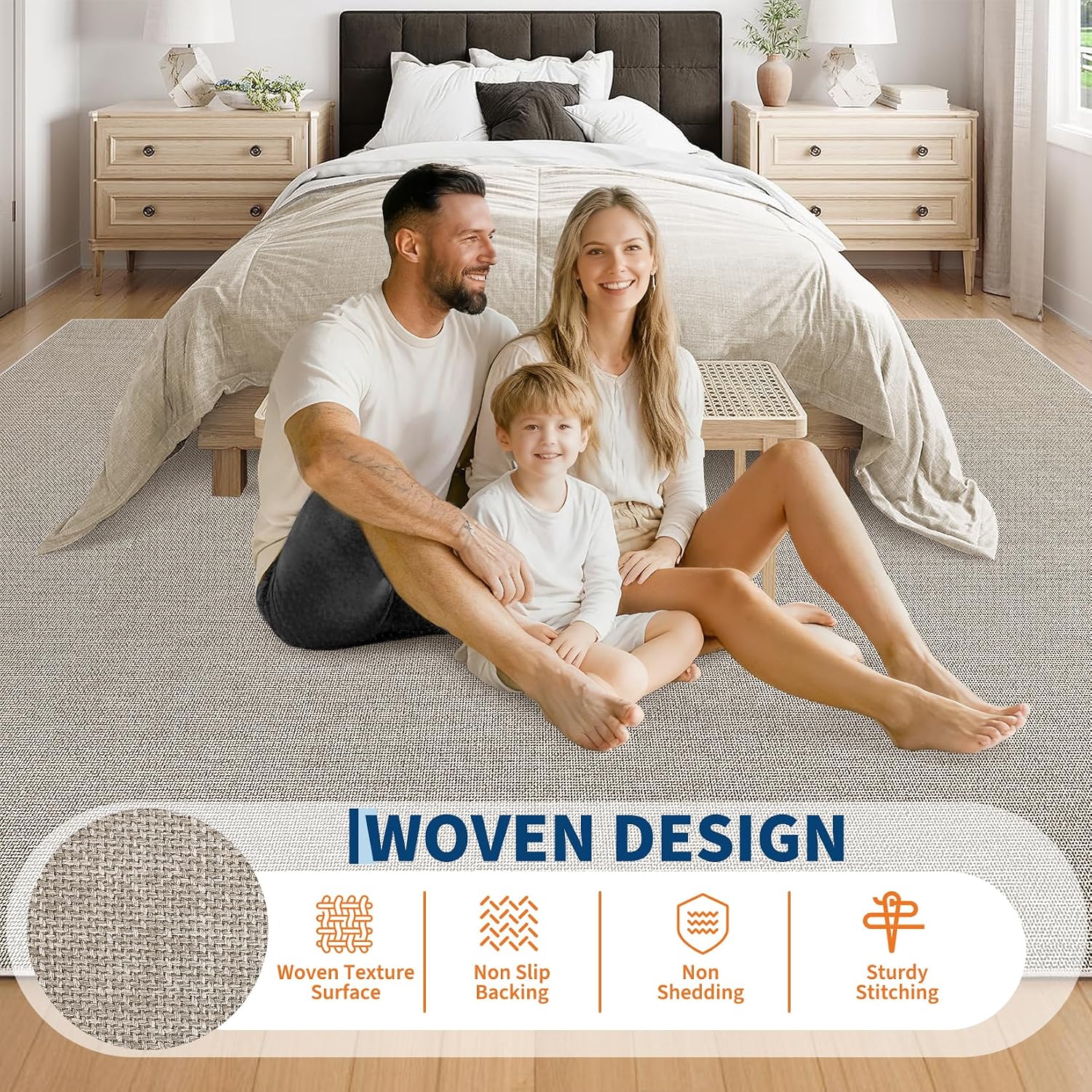 Washable Rug Solid Area Rugs 5x7 Rugs for Living Room Bedroom Rug Modern Throw Carpet Stain Resistant Low Pile Floor Cover for Nursery Office Dining Room，Taupe