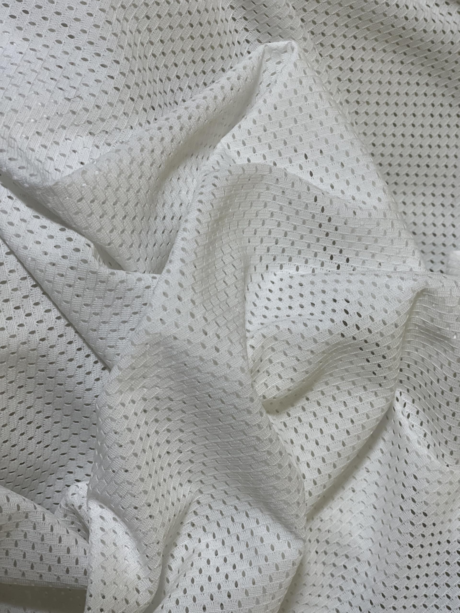 Airtech Airtex Mesh Like Fishnet Fabric |155cm Wide | Sold by Metre | Breathable Mesh Fabric Knit Material | Athletic Sportswear | White