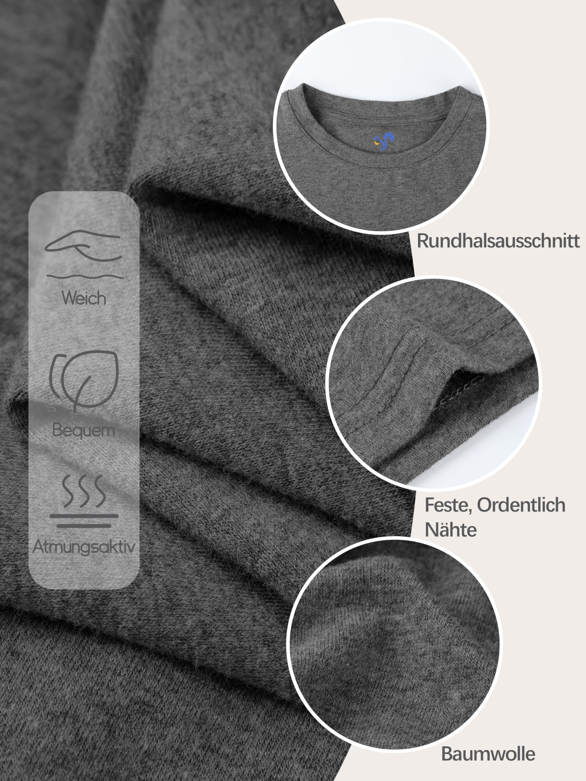 YERIOK 5er Pack Kinder T-Shirts Jungen Tshirt Kids Basic Tee Baumwolle Rundhalsausschnitt