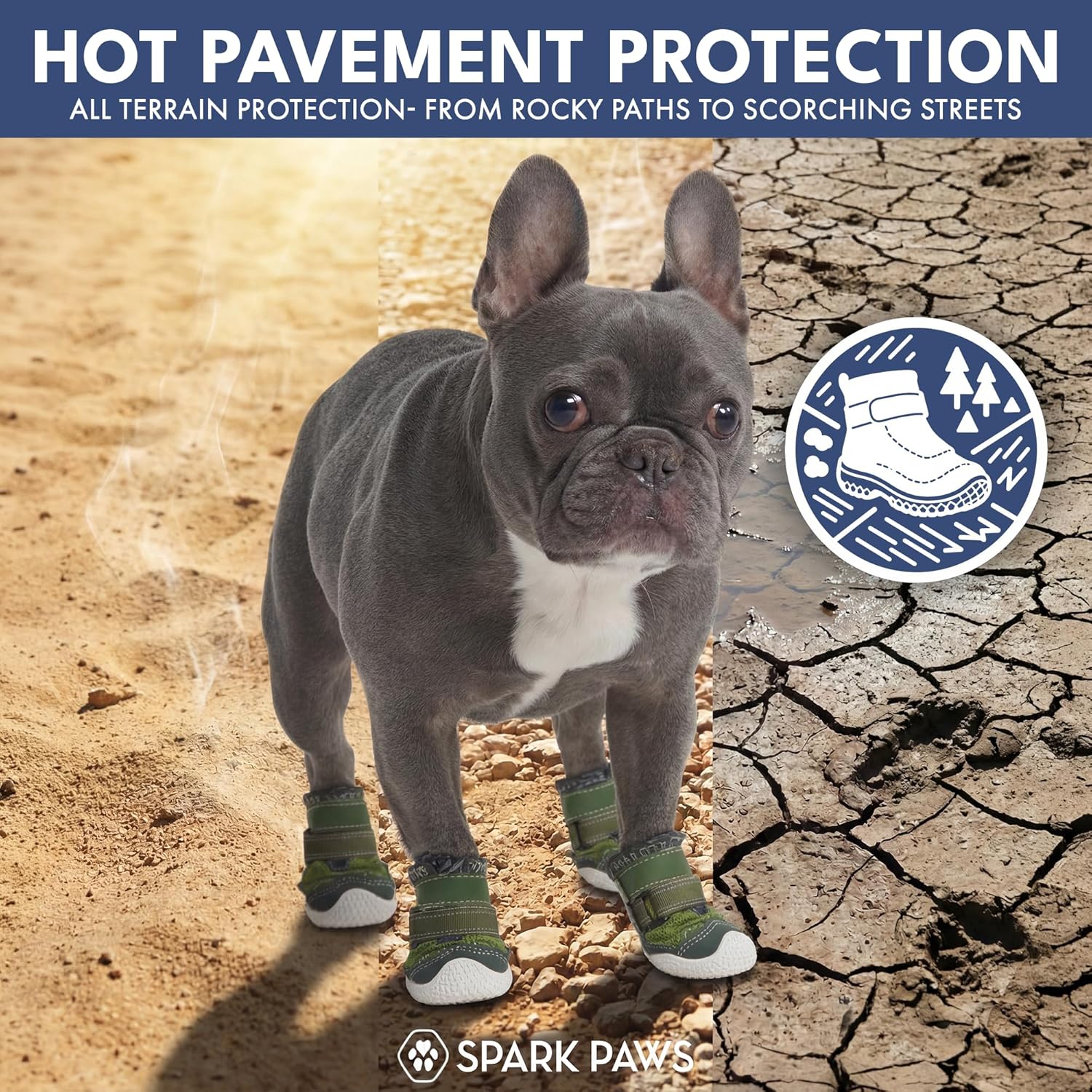 Spark Paws Dog Shoes for Large Small Medium Dogs Breathable Dog Booties for Hiking, Summer Hot Pavement Paw Protectors for Non Slip Rubber Dog Boots for Outdoor (Green, Size 5)