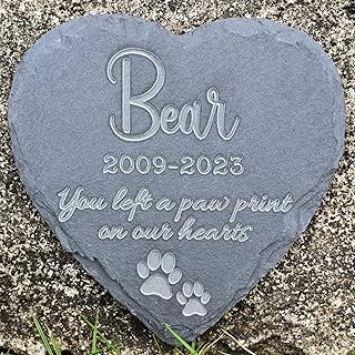PEMIRSAYO Dog Memorial Gift Personalized Dog Memorial Stone - Pet Memorial Gifts for Cats - Sympathy Gifts for Loss of Dog - Gifts for Loss of Dog - Dog Remembrance Gift, 4'Ã—4'/10Ã—10cm