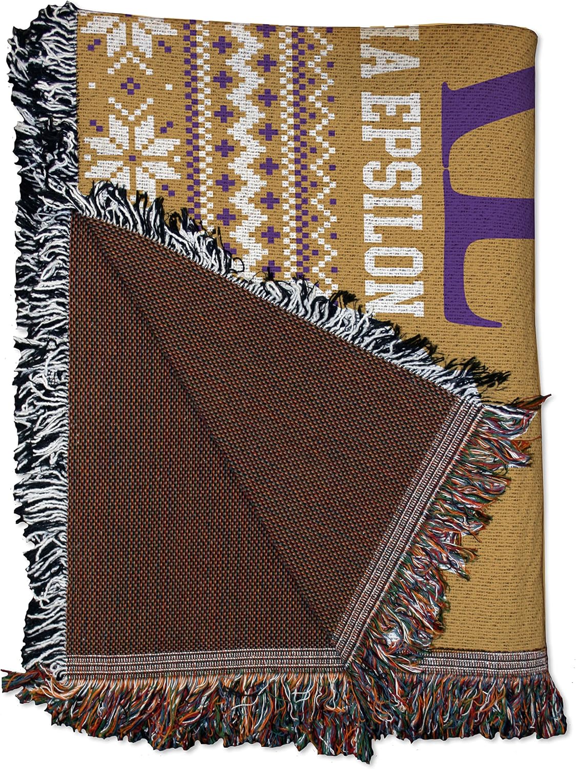 VictoryStore Sigma Alpha Epsilon Blanket, 35 inches x 54 inches Christmas Sweater Design Fraternity Throw Blanket, Offically Licensed, SAE Blanket (Gold)